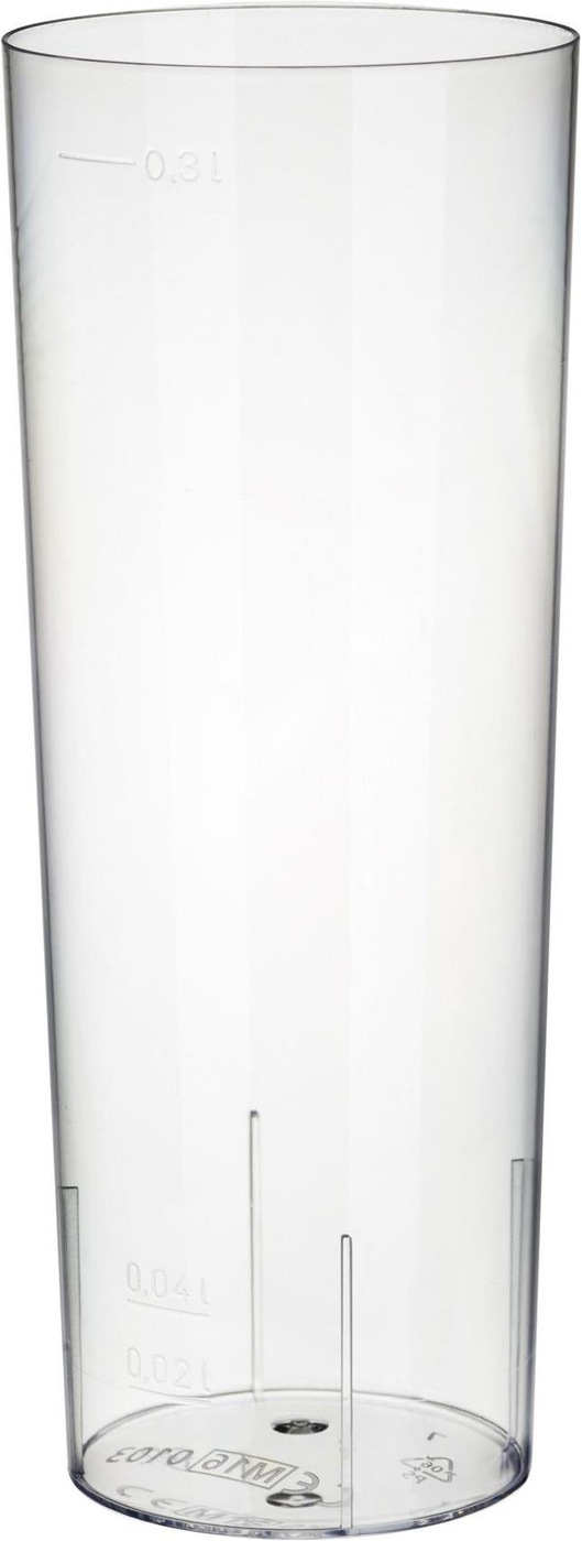 Ew-Longdrinkglas 2+4cl+ Geeicht, Kunststoff Klar