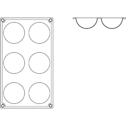 Silikonbackmatte Halbkugel, Form: Ø 7 / H 3.5 cm